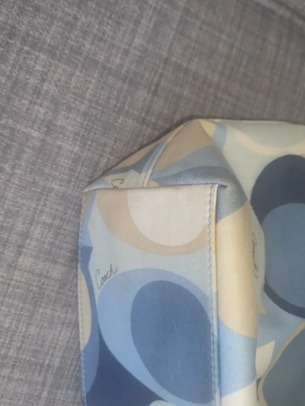 Coach Optic Signature Scarf Print Hobo Shoulder Bag 11955 Blue White Purse